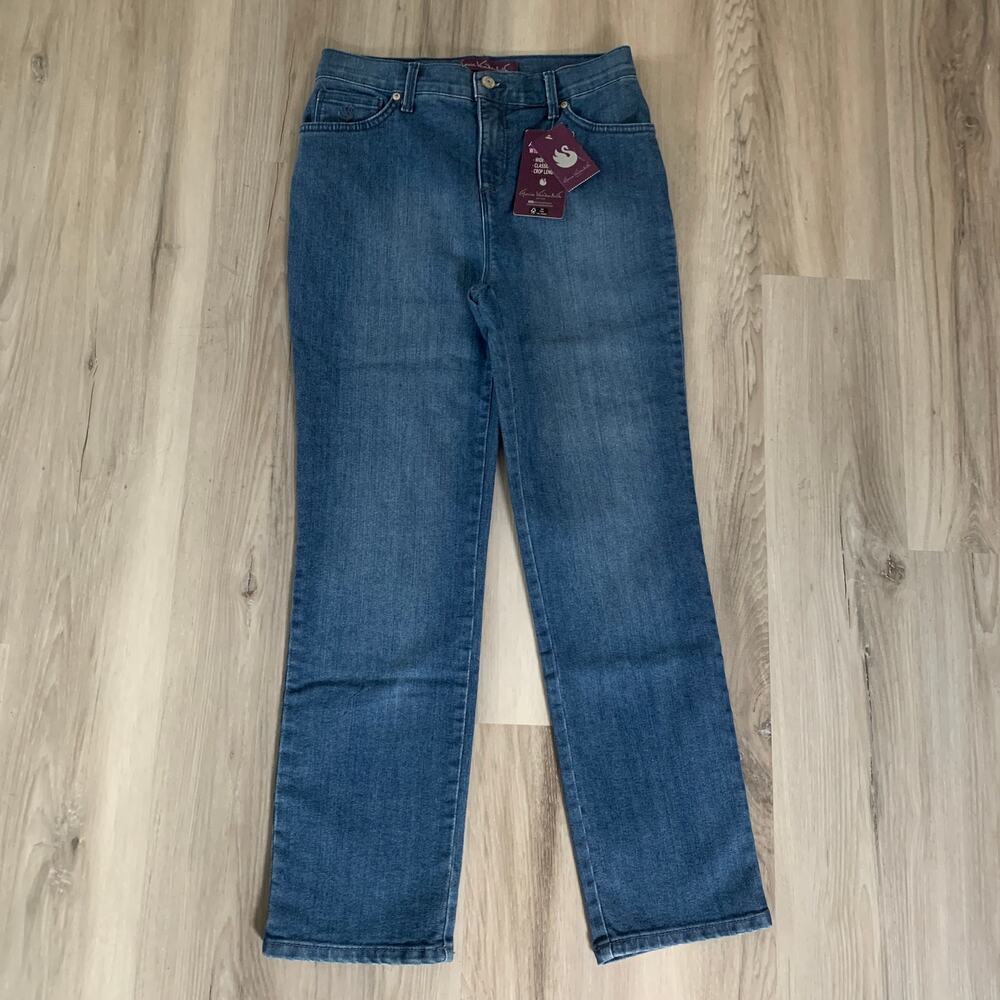Gloria Vanderbilt Amanda Wide Leg Crop Jeans Size 4P Petites Women's Mid Rise